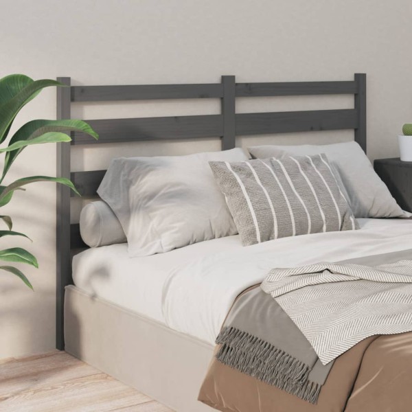 Cabecero de cama madera maciza de pino gris 156x4x100 cm Cabecero de cama madera maciza de pino gris 156x4x100 cm