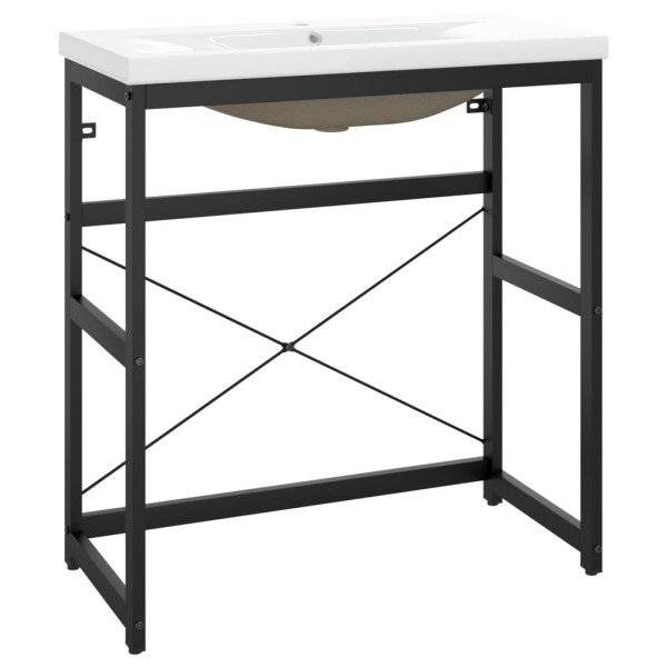 Estructura de baño con lavabo incorporado hierro negro Estructura de baño con lavabo incorporado hierro negro