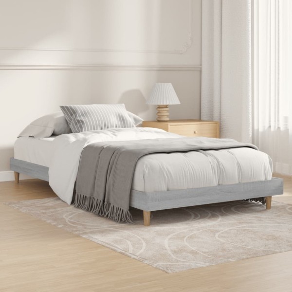 Estructura de cama madera contrachapada gris Sonoma 100x200 cm