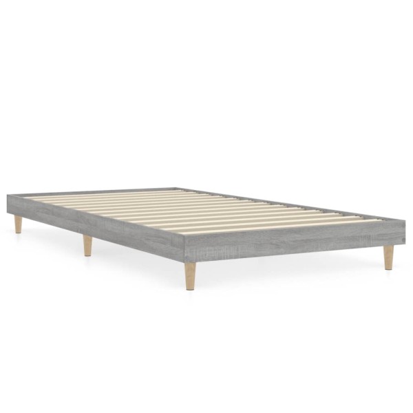 Estructura de cama madera contrachapada gris Sonoma 100x200 cm