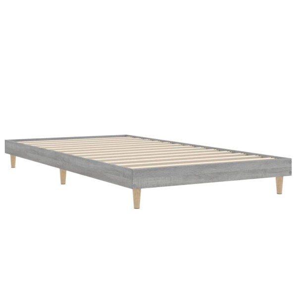Estructura de cama madera contrachapada gris Sonoma 100x200 cm