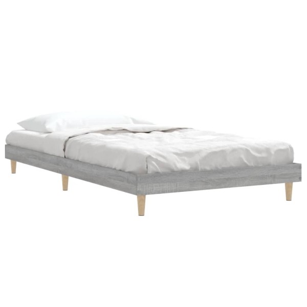 Estructura de cama madera contrachapada gris Sonoma 100x200 cm