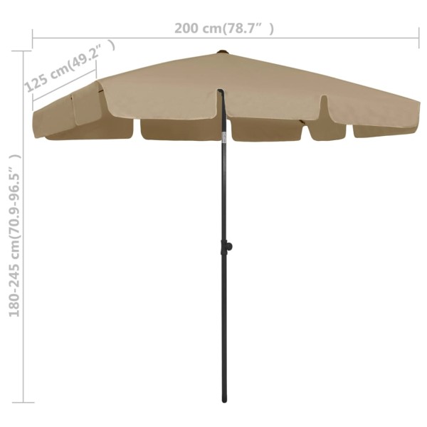 Sombrilla de playa taupe 200x125 cm