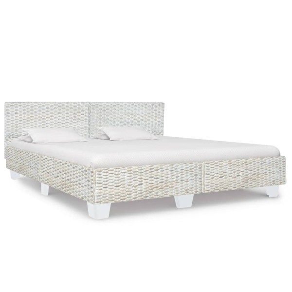 Estructura de cama ratán natural gris 180x200 cm Estructura de cama ratán natural gris 180x200 cm