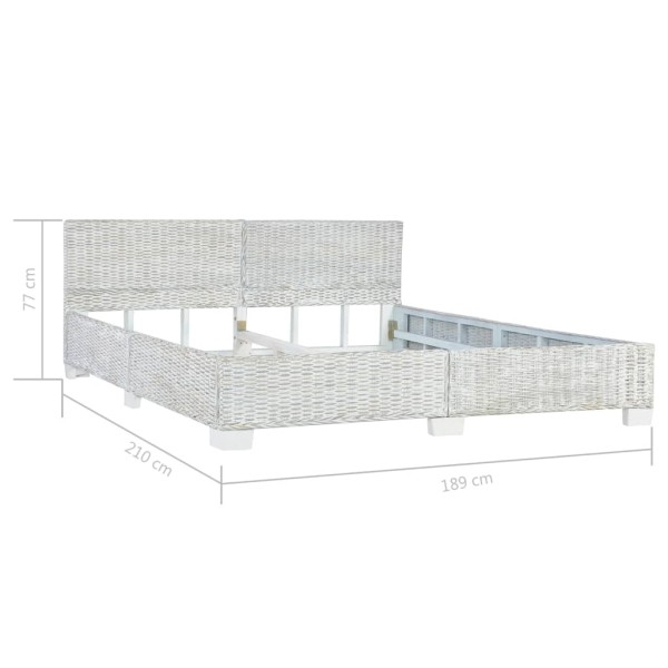 Estructura de cama ratán natural gris 180x200 cm Estructura de cama ratán natural gris 180x200 cm
