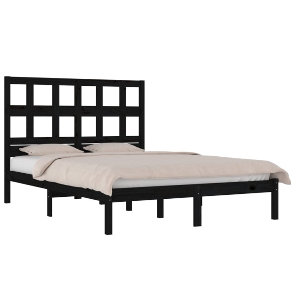 Estructura de cama madera maciza super king negro 180x200 cm