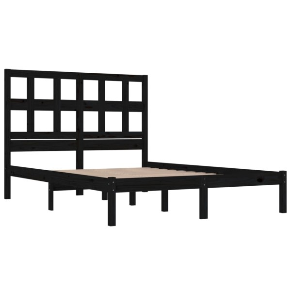 Estructura de cama madera maciza super king negro 180x200 cm