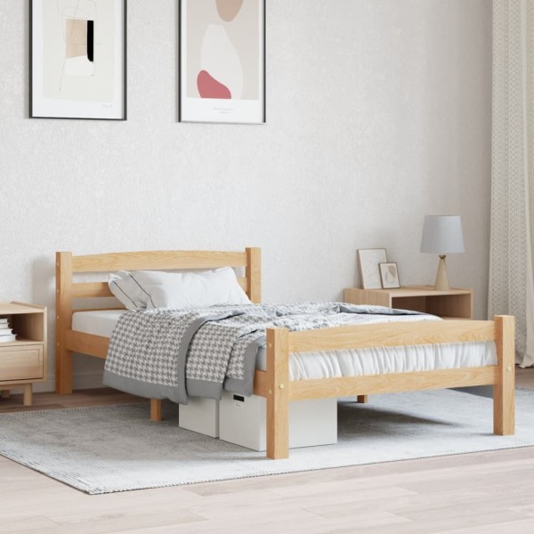 Estructura de cama de madera maciza de pino 100x200 cm