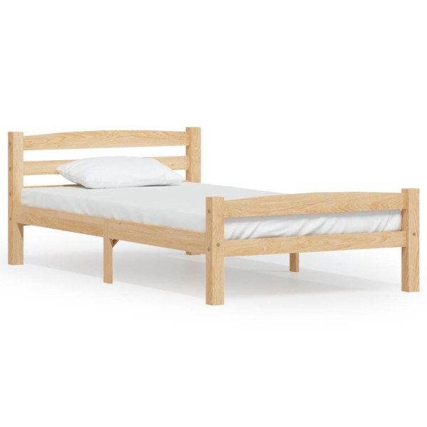Estructura de cama de madera maciza de pino 100x200 cm