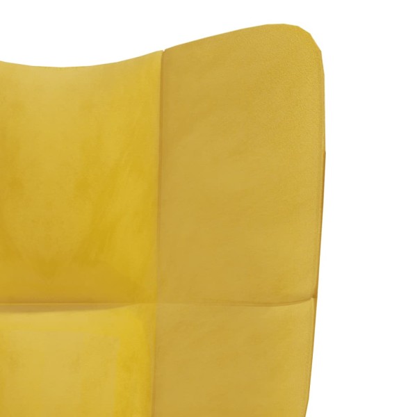 Sillón de relax con taburete terciopelo amarillo mostaza Sillón de relax con taburete terciopelo amarillo mostaza