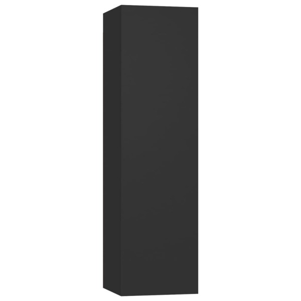 Set de muebles para TV 7 piezas madera contrachapada negro Set de muebles para TV 7 piezas madera contrachapada negro