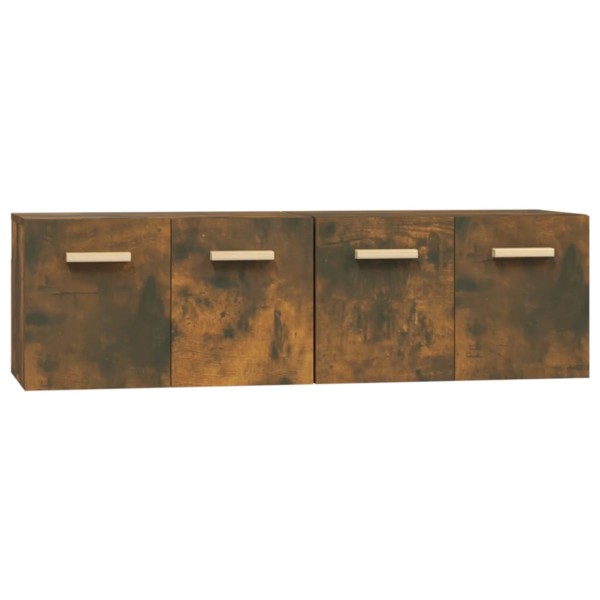 Armarios pared 2 uds contrachapada roble ahumado 60x36,5x35cm Armarios pared 2 uds contrachapada roble ahumado 60x36,5x35cm