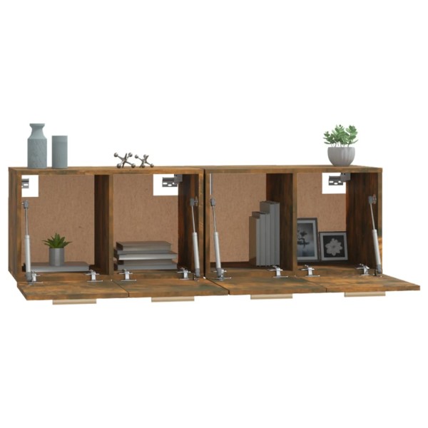 Armarios pared 2 uds contrachapada roble ahumado 60x36,5x35cm Armarios pared 2 uds contrachapada roble ahumado 60x36,5x35cm