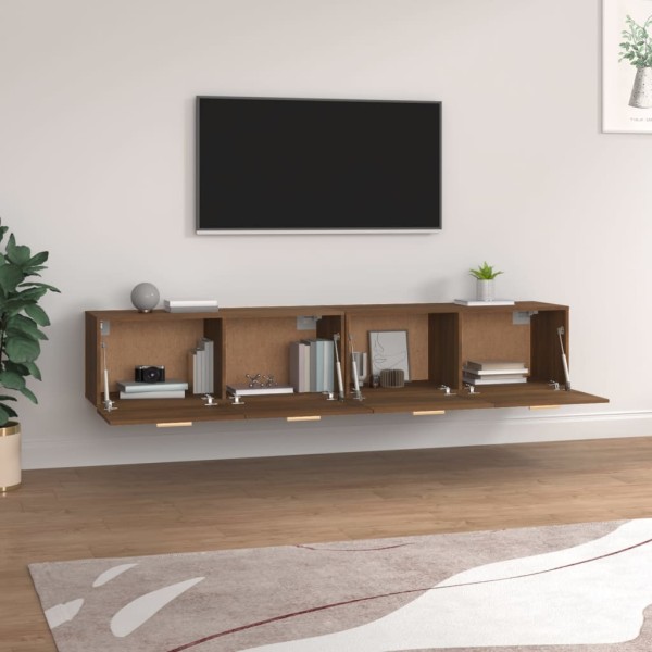 Armarios pared 2 uds contrachapada roble marrón 100x36,5x35 cm Armarios pared 2 uds contrachapada roble marrón 100x36,5x35 cm