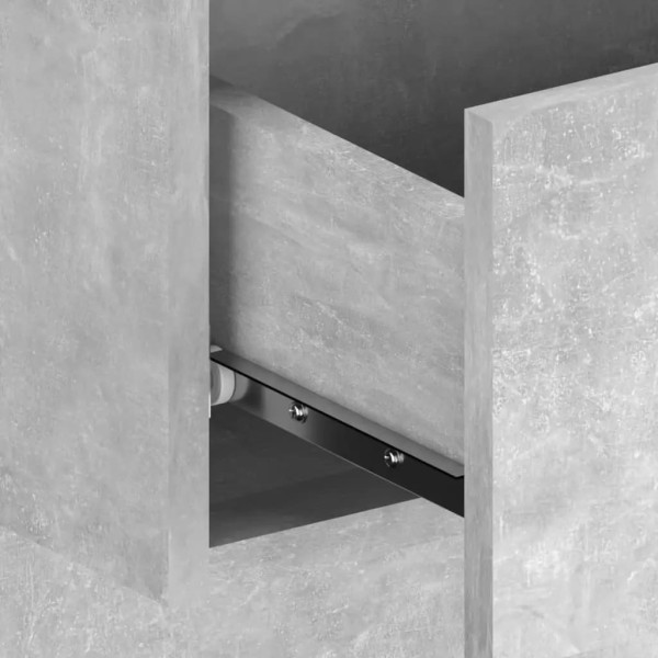 Cabecero de cama y mesitas madera contrachapada gris hormigón Cabecero de cama y mesitas madera contrachapada gris hormigón