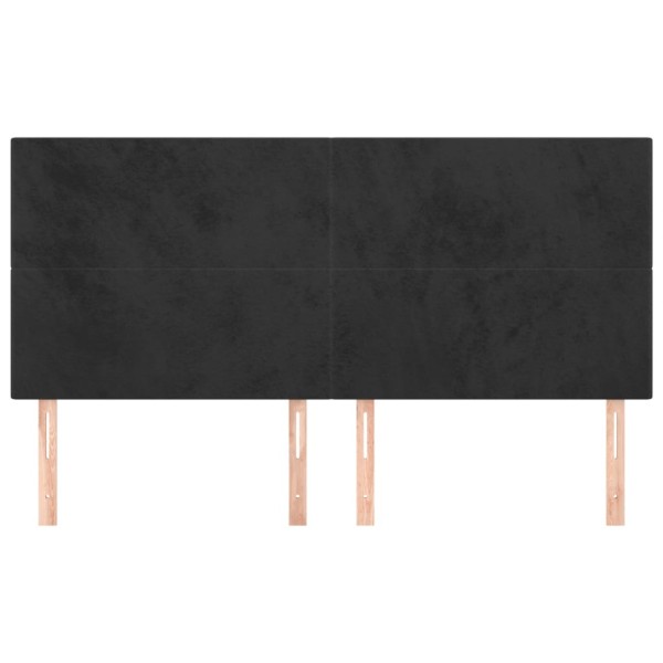 Cabeceros 4 unidades de terciopelo negro 100x5x78/88 cm Cabeceros 4 unidades de terciopelo negro 100x5x78/88 cm