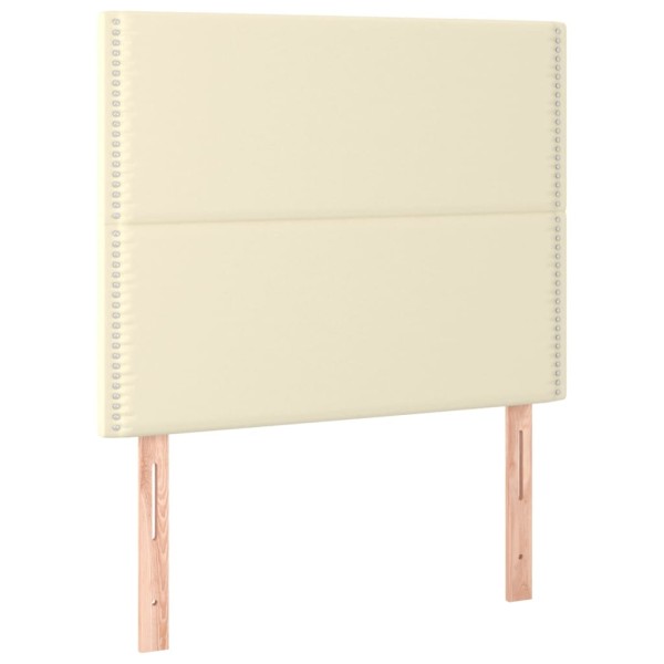 Cabeceros 2 unidades cuero sintético color crema 80x5x78/88cm Cabeceros 2 unidades cuero sintético color crema 80x5x78/88cm