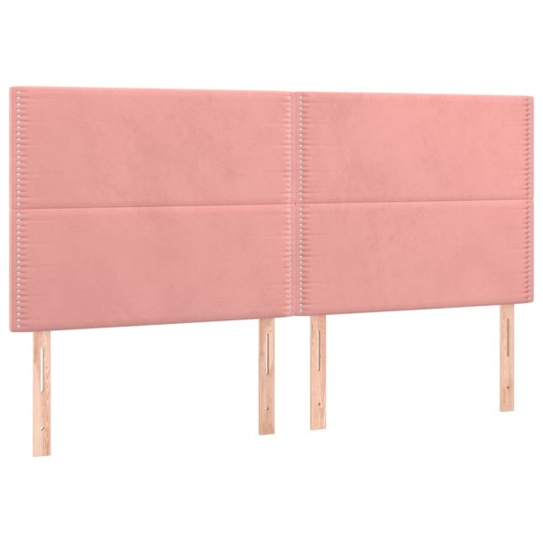 Cabeceros 4 unidades de terciopelo rosa 80x5x78/88 cm Cabeceros 4 unidades de terciopelo rosa 80x5x78/88 cm