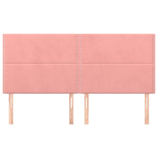 Cabeceros 4 unidades de terciopelo rosa 80x5x78/88 cm Cabeceros 4 unidades de terciopelo rosa 80x5x78/88 cm