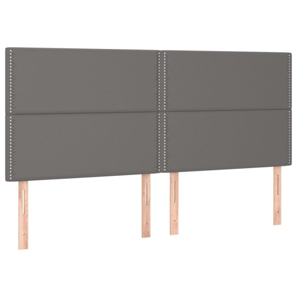 Cabeceros 4 unidades de cuero sintético gris 90x5x78/88cm Cabeceros 4 unidades de cuero sintético gris 90x5x78/88cm