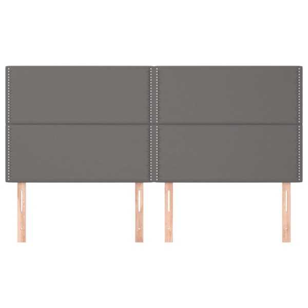Cabeceros 4 unidades de cuero sintético gris 90x5x78/88cm Cabeceros 4 unidades de cuero sintético gris 90x5x78/88cm