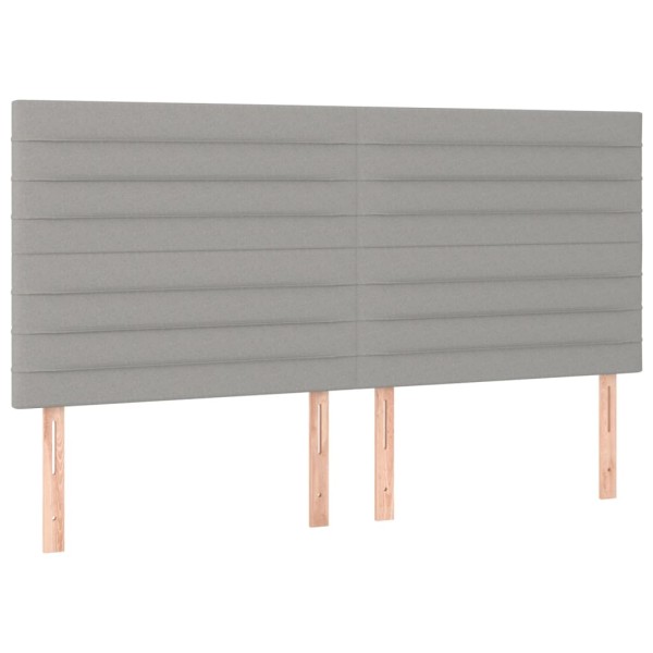 Cabeceros 4 unidades de tela gris claro 80x5x78/88 cm Cabeceros 4 unidades de tela gris claro 80x5x78/88 cm