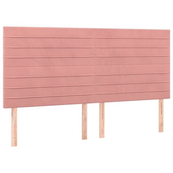 Cabeceros 4 unidades de terciopelo rosa 100x5x78/88 cm Cabeceros 4 unidades de terciopelo rosa 100x5x78/88 cm
