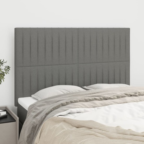 Cabeceros 4 unidades tela gris oscuro 72x5x78/88 cm Cabeceros 4 unidades tela gris oscuro 72x5x78/88 cm