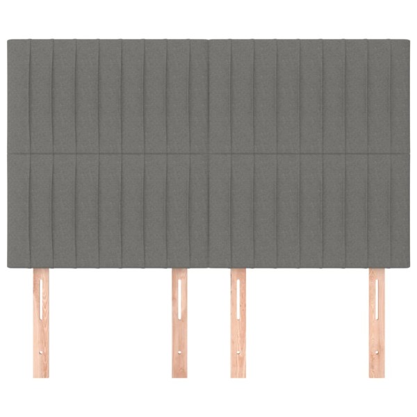 Cabeceros 4 unidades tela gris oscuro 72x5x78/88 cm Cabeceros 4 unidades tela gris oscuro 72x5x78/88 cm