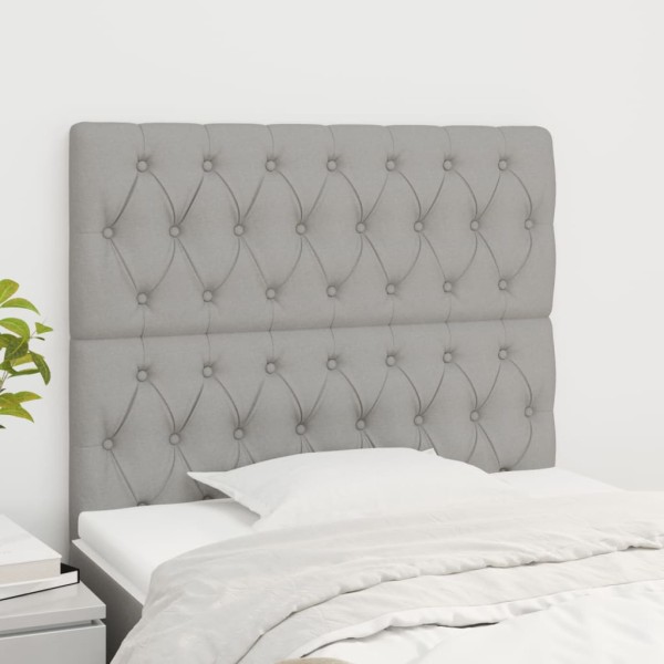 Cabeceros 2 unidades de tela gris claro 100x7x78/88 cm Cabeceros 2 unidades de tela gris claro 100x7x78/88 cm