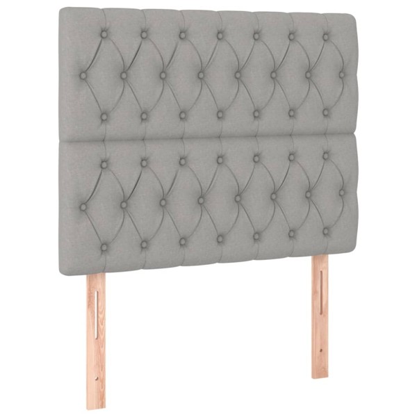 Cabeceros 2 unidades de tela gris claro 100x7x78/88 cm Cabeceros 2 unidades de tela gris claro 100x7x78/88 cm