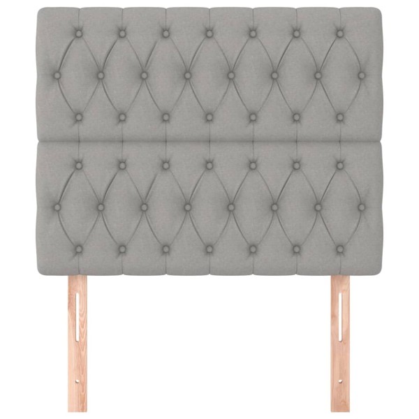 Cabeceros 2 unidades de tela gris claro 100x7x78/88 cm Cabeceros 2 unidades de tela gris claro 100x7x78/88 cm