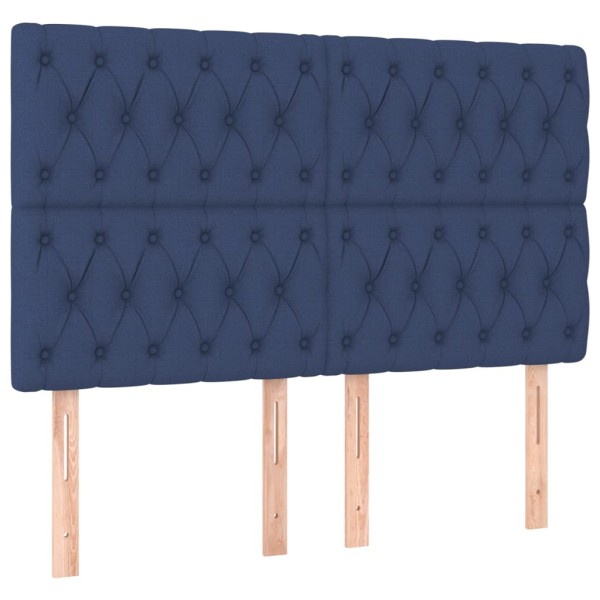 Cabeceros 4 unidades tela azul 72x7x78/88 cm Cabeceros 4 unidades tela azul 72x7x78/88 cm
