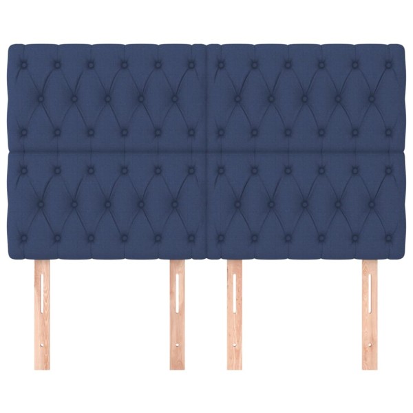 Cabeceros 4 unidades tela azul 72x7x78/88 cm Cabeceros 4 unidades tela azul 72x7x78/88 cm