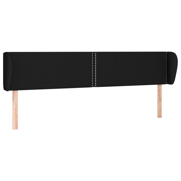 Cabecero de tela negro 203x23x78/88 cm Cabecero de tela negro 203x23x78/88 cm