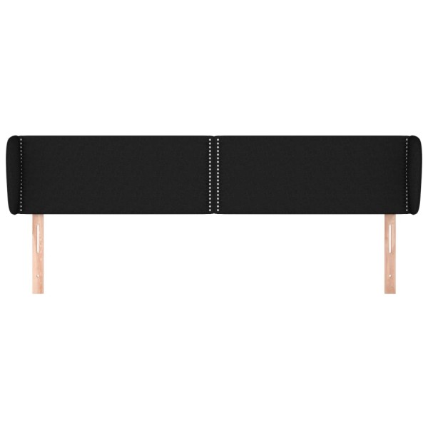 Cabecero de tela negro 203x23x78/88 cm Cabecero de tela negro 203x23x78/88 cm