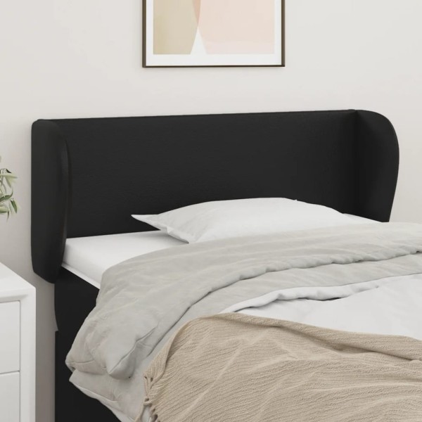 Cabecero de cuero sintético negro 103x23x78/88 cm Cabecero de cuero sintético negro 103x23x78/88 cm