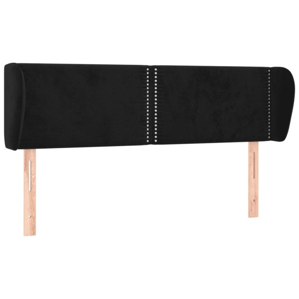 Cabecero de terciopelo negro 147x23x78/88 cm Cabecero de terciopelo negro 147x23x78/88 cm