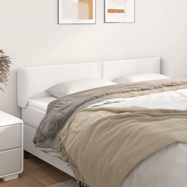 Cabecero de cuero sintético blanco 183x23x78/88 cm Cabecero de cuero sintético blanco 183x23x78/88 cm