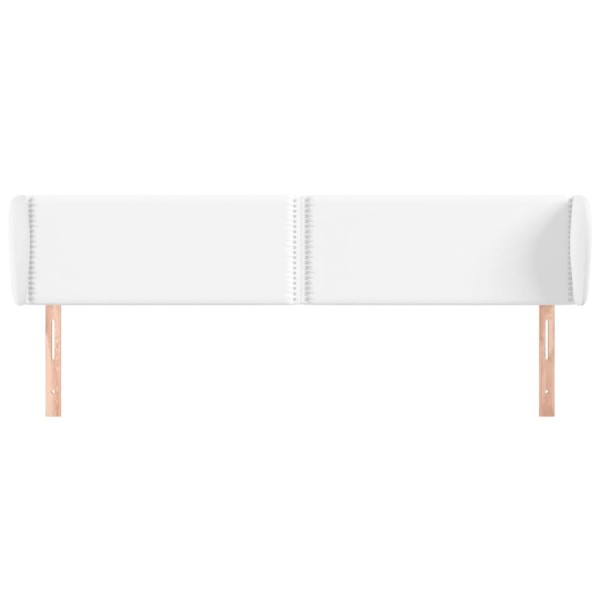 Cabecero de cuero sintético blanco 183x23x78/88 cm Cabecero de cuero sintético blanco 183x23x78/88 cm