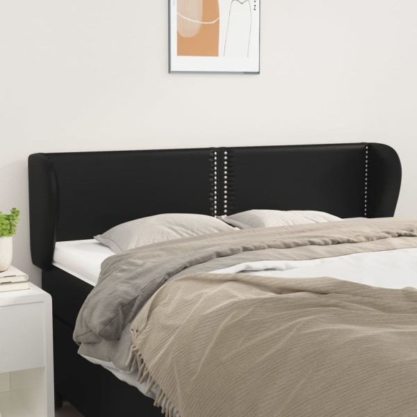 Cabecero de cuero sintético negro 147x23x78/88 cm Cabecero de cuero sintético negro 147x23x78/88 cm