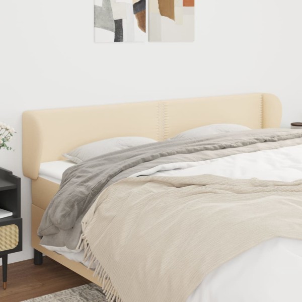 Cabecero de tela color crema 183x23x78/88 cm Cabecero de tela color crema 183x23x78/88 cm