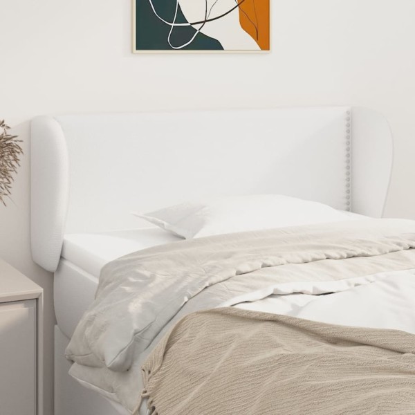 Cabecero de cuero sintético blanco 103x23x78/88 cm Cabecero de cuero sintético blanco 103x23x78/88 cm