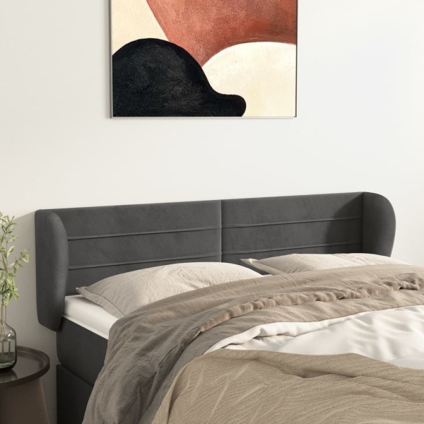 Cabecero de terciopelo gris oscuro 147x23x78/88 cm Cabecero de terciopelo gris oscuro 147x23x78/88 cm