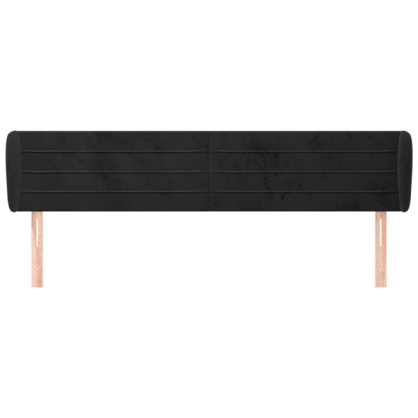 Cabecero de terciopelo negro 203x23x78/88 cm Cabecero de terciopelo negro 203x23x78/88 cm