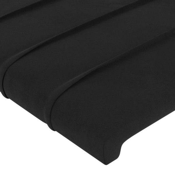 Cabecero de terciopelo negro 203x23x78/88 cm Cabecero de terciopelo negro 203x23x78/88 cm