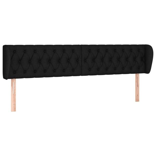Cabecero de tela negro 183x23x78/88 cm Cabecero de tela negro 183x23x78/88 cm