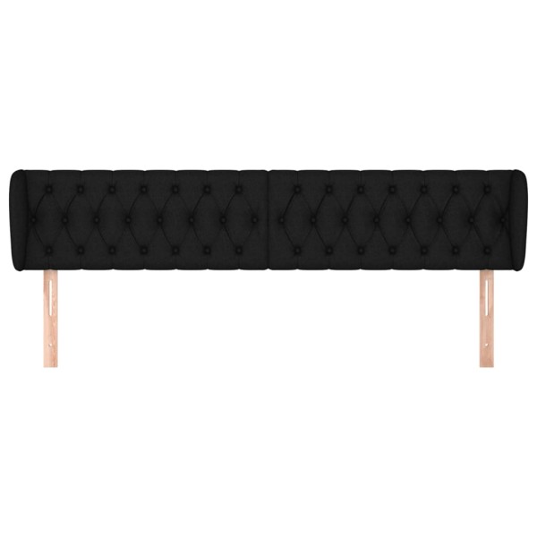 Cabecero de tela negro 183x23x78/88 cm Cabecero de tela negro 183x23x78/88 cm