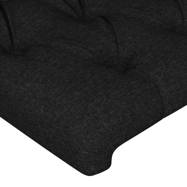 Cabecero de tela negro 183x23x78/88 cm Cabecero de tela negro 183x23x78/88 cm