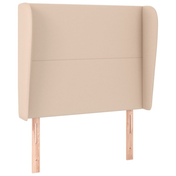 Cabecero con orejas cuero sintético capuchino 103x23x118/128 cm Cabecero con orejas cuero sintético capuchino 103x23x118/128 cm
